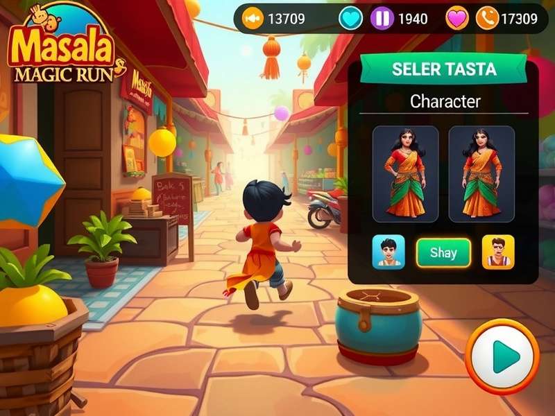 Masala Magic Run character customization screen showing traditional Indian outfits