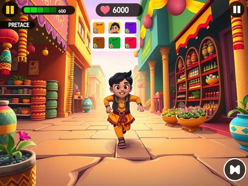 Masala Magic Run level design showing Indian marketplace environment